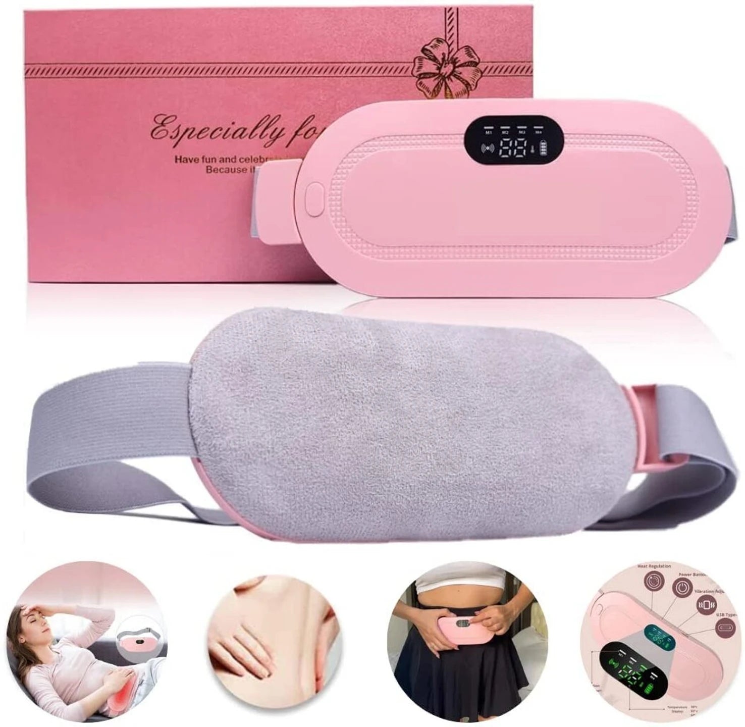 Period Cramp Relief Massager & Heating Pad