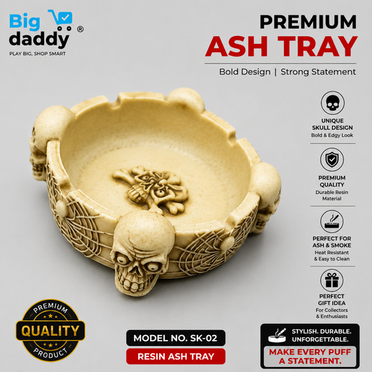 Skull ashtray premium white A3012