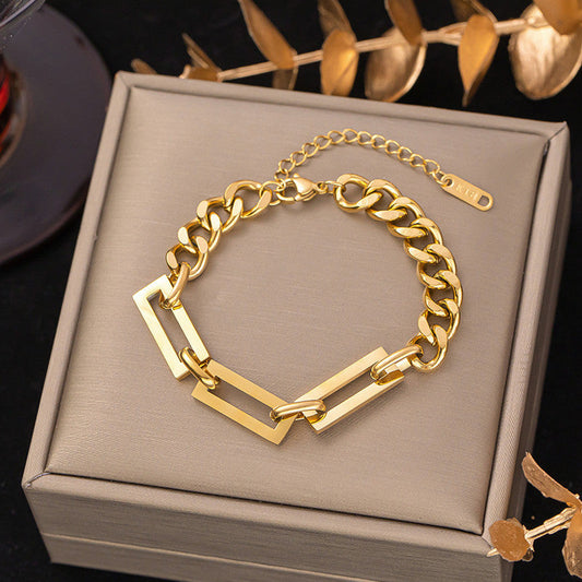 Gold Plated Geometric Wraparound Bracelet