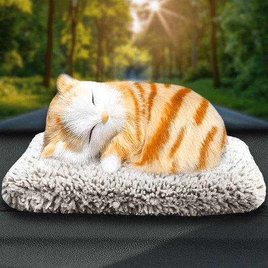 Mini sleeping cat showpiece with music