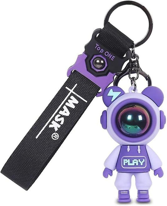Astro blue rubber keychain