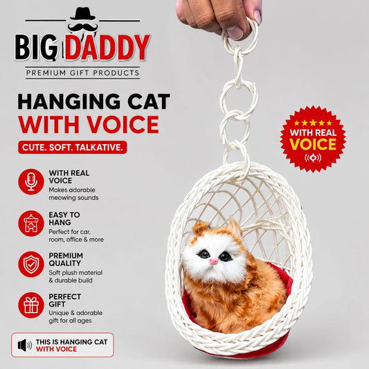 Basket cat showpiece with voice