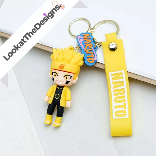 Naruto yellow rubber keychain